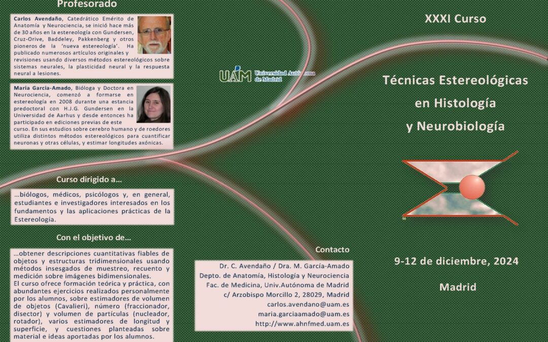 XXXI Curso Técnicas Estereológicas en Histología y Neurobiología